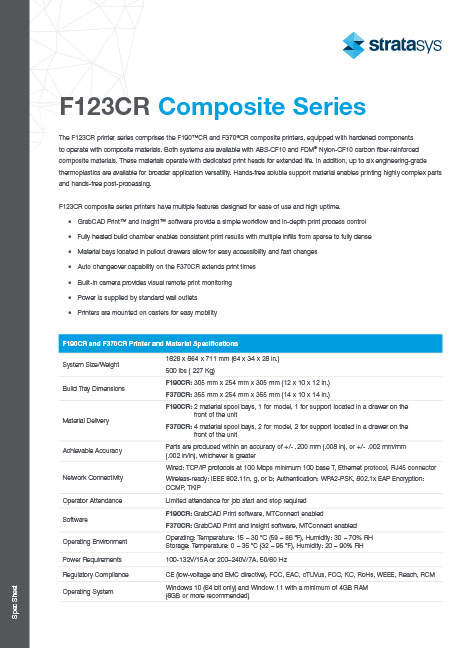 Stratasys F123CR Composite Series