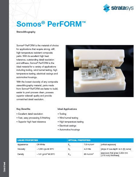 Somos PerFORM™ Materials for 3D Printing