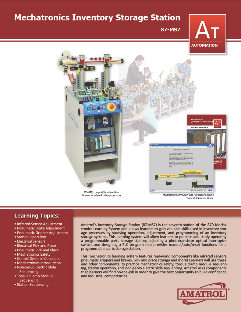 Amatrol Automated Inventory Training Station 87-MS7
