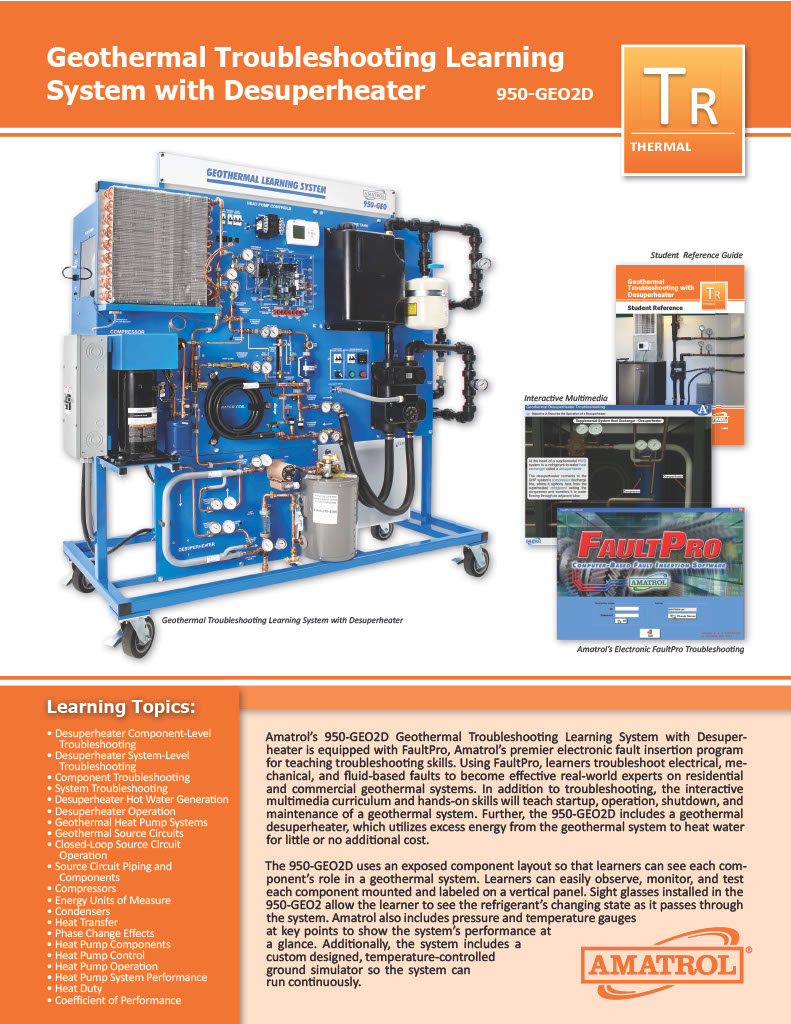 Amatrol Geothermal Troubleshooting Trainer with Desuperheater