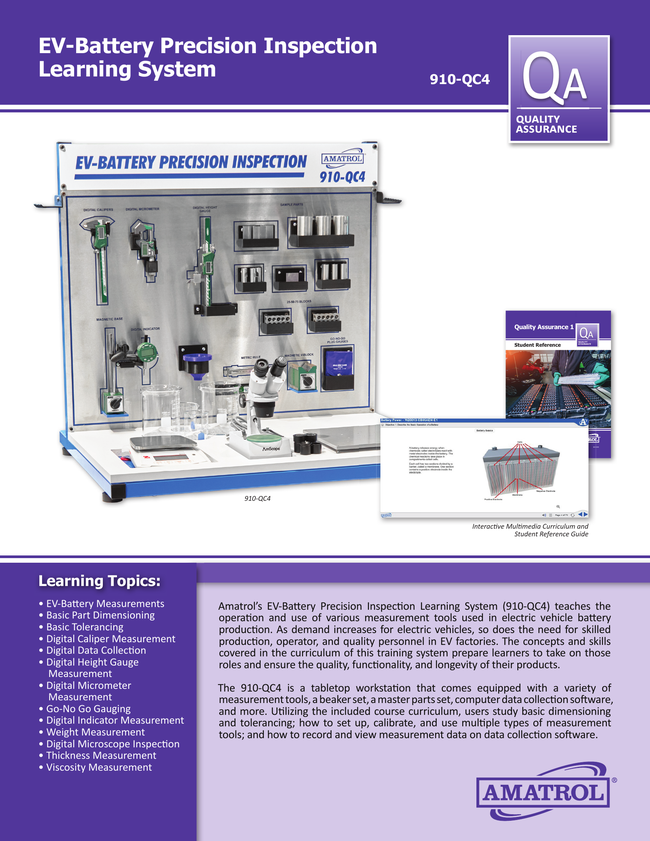 Amatrol 910-QC4 EV-Battery Precision Inspection Training System Amatrol 910-QC4 EV-Battery Precision Inspection Learning System