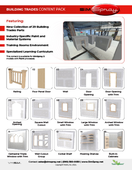 SimSpray 3.0 Building Trades Content Pack with architectural painting projects