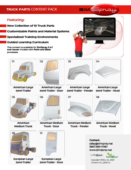 SimSpray 3.0 truck content pack with American and European commercial vehicle parts