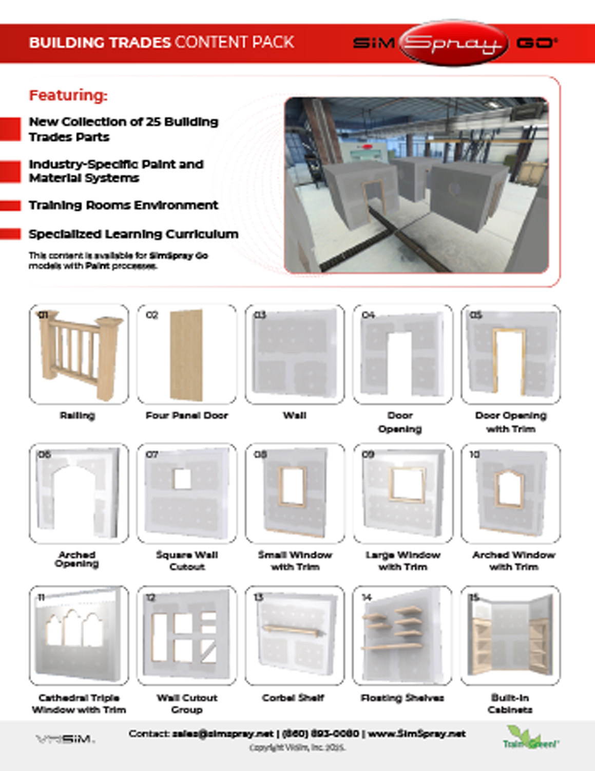 SimSpray Go Building Trades Content Pack SimSpray Go building trades content pack with architectural coating parts