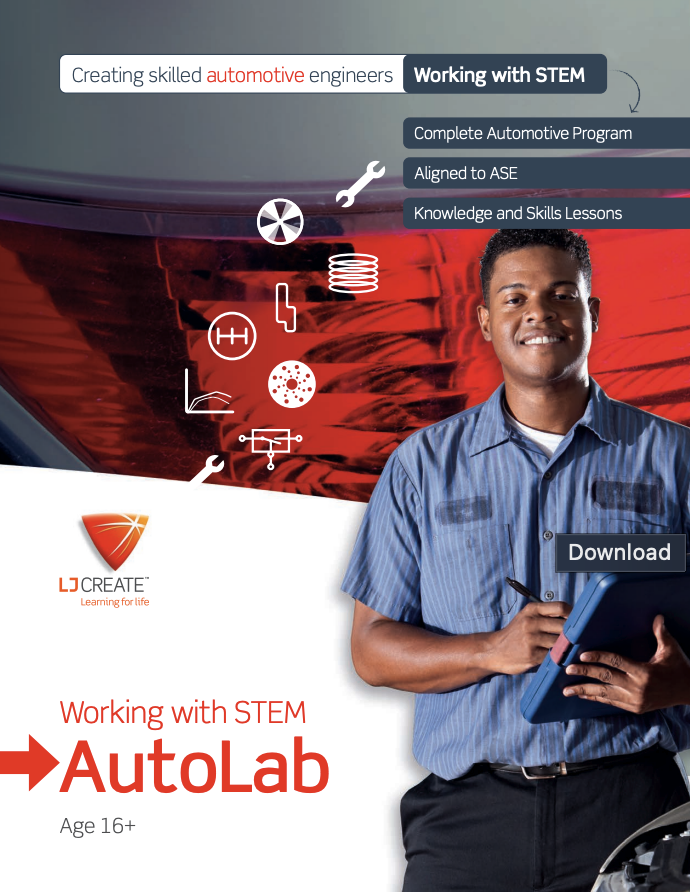 ASE-aligned automotive training program brochure AutoLab automotive training resources brochure cover