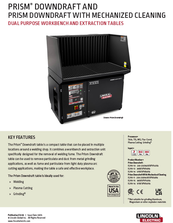 Prism® Downdraft Tables for Welding Education | Lincoln Electric
