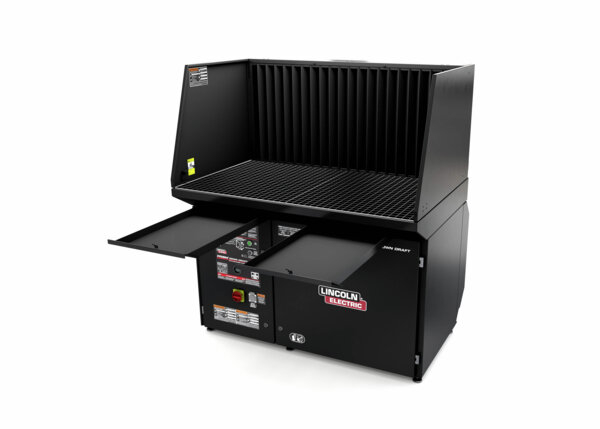 The lockable dust drawers for the second stage pre-filtration area Protective Fume Extraction for Student Welding Stations