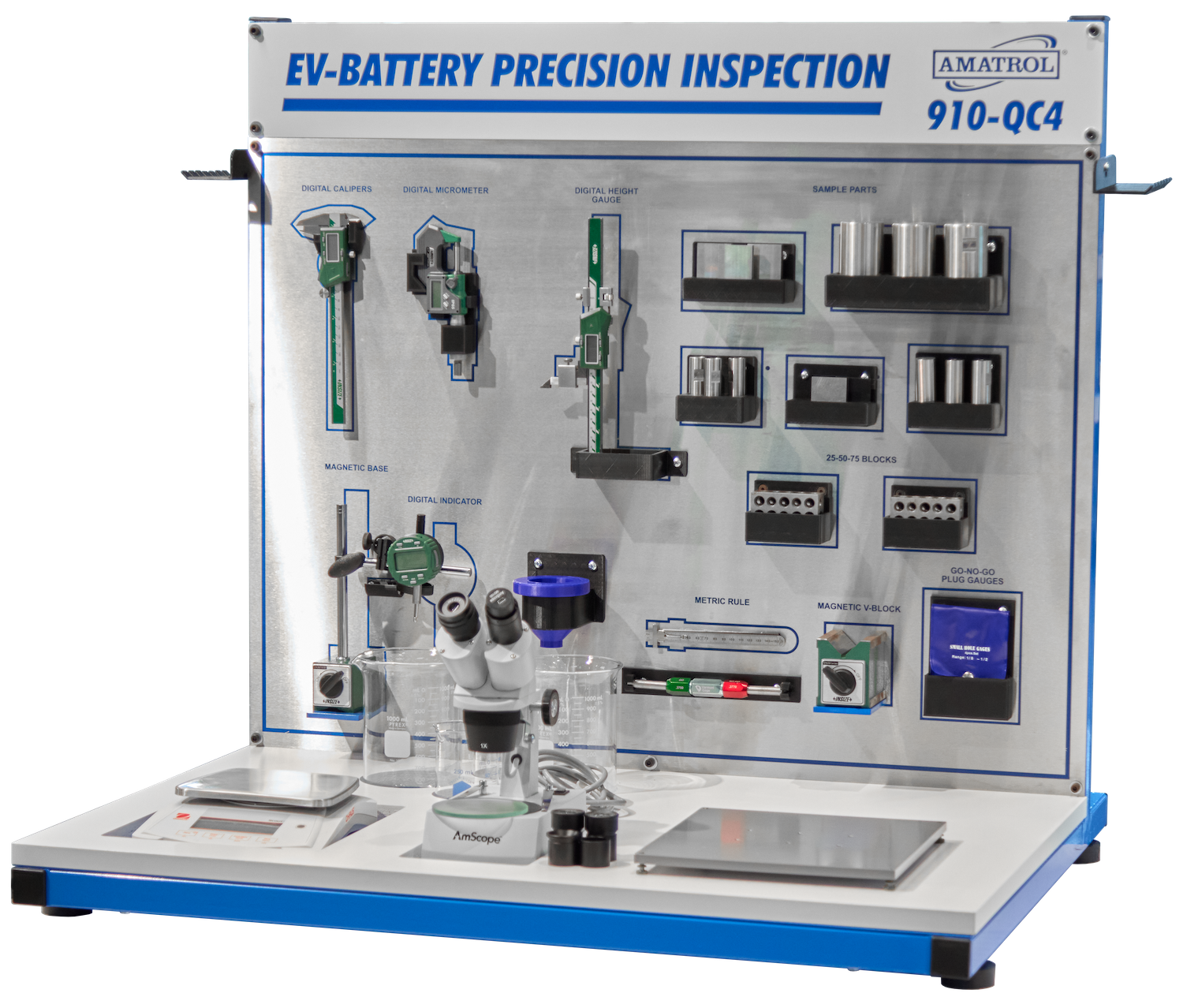 Amatrol 910-QC4 EV Battery Quality Assurance Training System - Right View Amatrol 910-QC4 EV Battery Precision Inspection Learning System right view