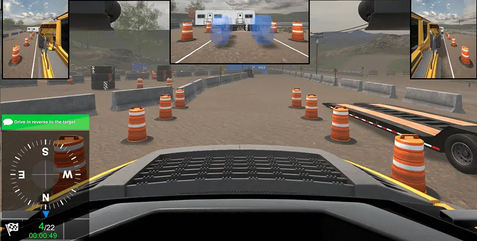 Back up view with Mirrors CM Labs Construction Earth Moving Training Pack