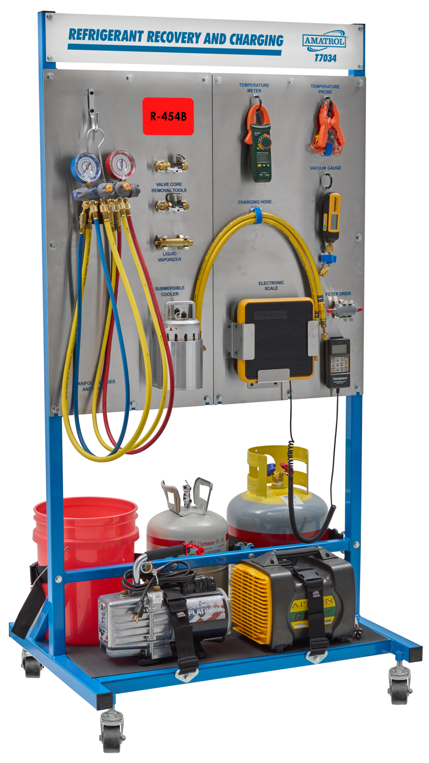 Hands-On R-454B Refrigerant Training with Amatrol Practice R-454B refrigerant recovery and charging with the Amatrol T7034