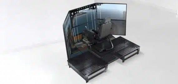 Realistic training experience with CM Labs Vortex Master Full-scale simulator view of Vortex Master
