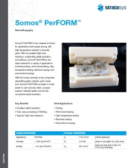 Somos PerFORM™ Materials for 3D Printing