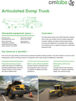 Articulated Dump Truck Simulator Download Brochure Simulated Articulated Dump Truck Training for Safer Load Hauling