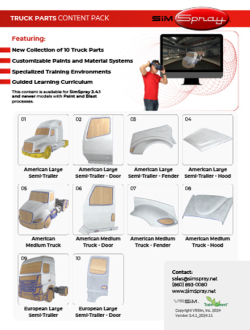 SimSpray 3.0 truck content pack with American and European commercial vehicle parts