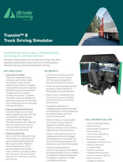 Download TranSim™ 8 Truck Driving Simulator (PDF) Brochure cover of Acron Aviation TranSim™ 8 Truck Driving Simulator