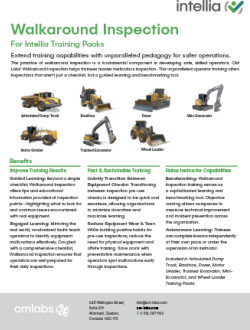 CM Labs Walkaround Inspection Training Brochure CM Labs Walkaround Inspection Training for Heavy Equipment Operators