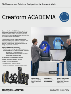 Creaform Academia Brochure 3D Measurement Solutions Designed for the Academic World